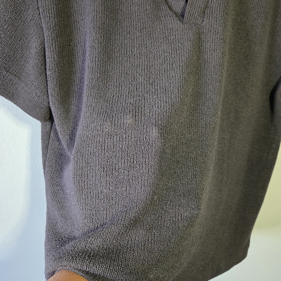 H&M Knit Collared Short Sleeve Sweater Top Relaxed Fit Size Large - Picture 4 of 7